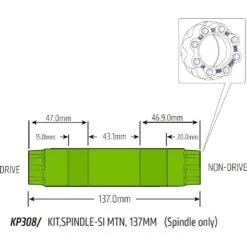 Cannondale Krankaksel 137 Mm MTB Si/SiSL2 - KP308