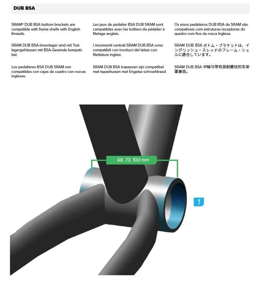 SRAM Krankboks DUB BSA 100 Mm - 00.6418.015.001 2 SRAM Krankboks DUB BSA 100 Mm - 00.6418.015.001 - Billede 2