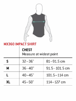 G-Form MX360 Impact Shirt Rygskjold - XL - BP3602016 -Enduro Butik mx360impactshirt sizechart 1