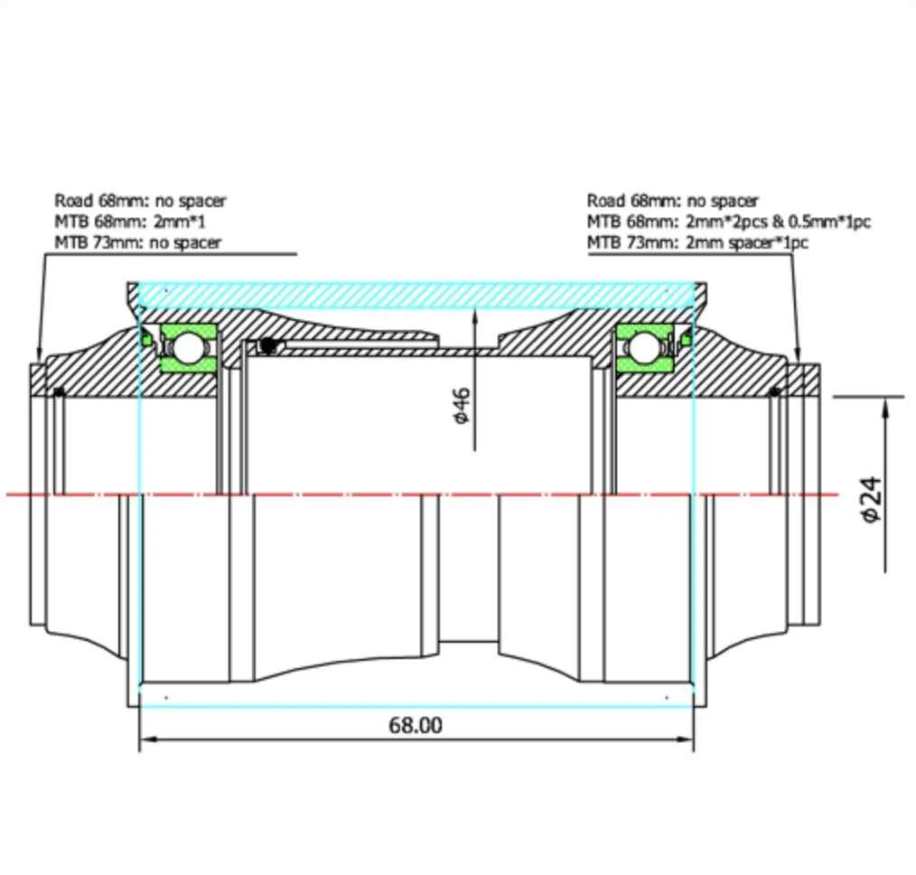 TOKEN Krankboks Pressfit PF30 Til Shimano TK-PF30APS 2 TOKEN Krankboks Pressfit PF30 Til Shimano TK-PF30APS - Billede 2