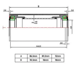 TOKEN Krankboks Pressfit SRAM/Shimano TK-BB841PR-BK