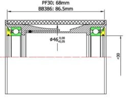 Krankboks TOKEN Pressfit 30/GXP PF30/BB386 - TF46GXP